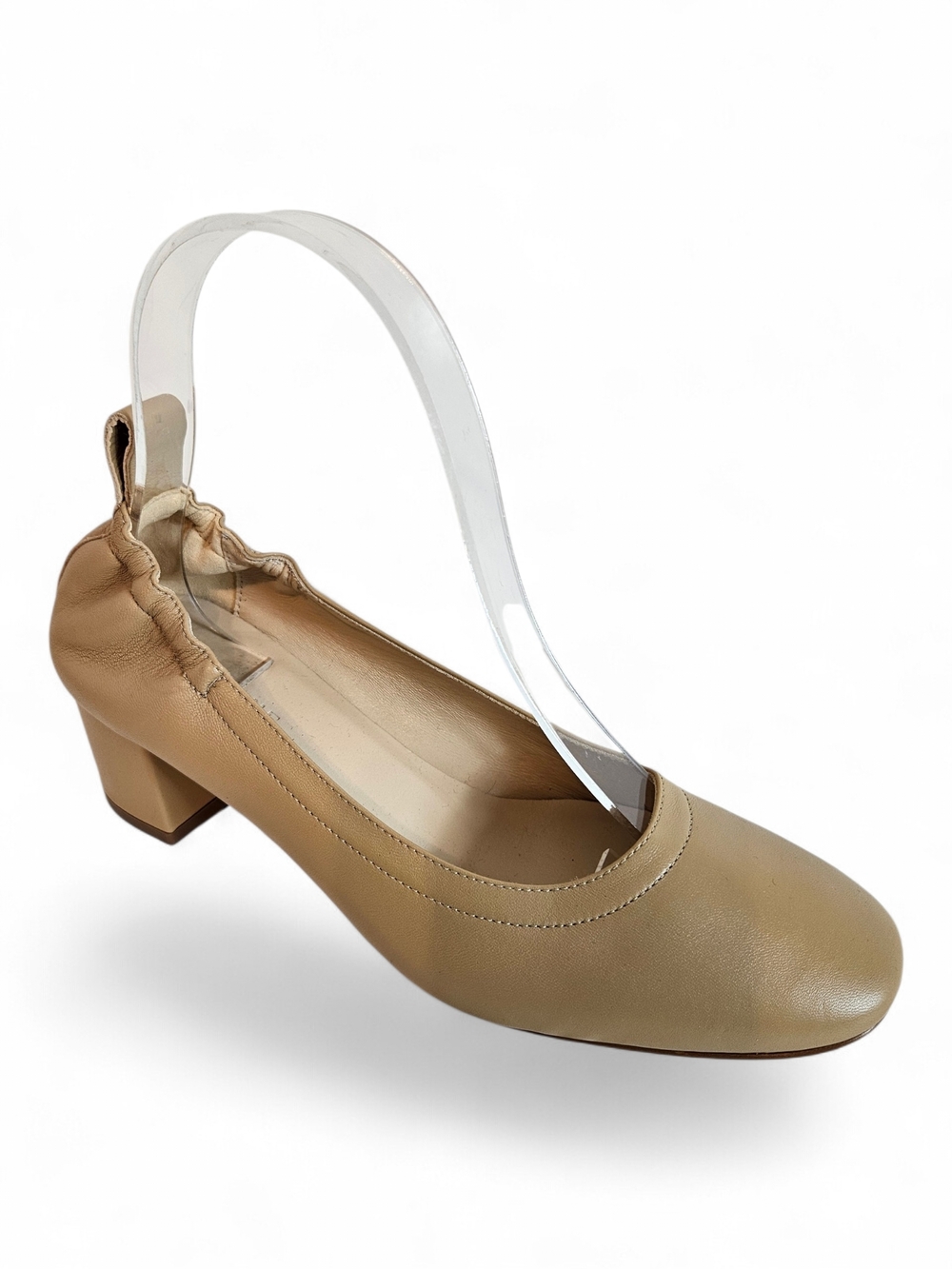 Everlane Day Heel Women's 7 Soft Leather Ballet Block Heel Minimalist Pumps Work